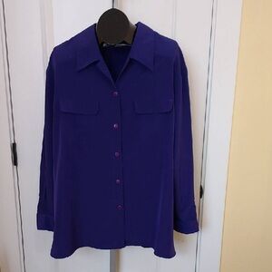 Chic Women's Button Down Shirt in Deep Purple
